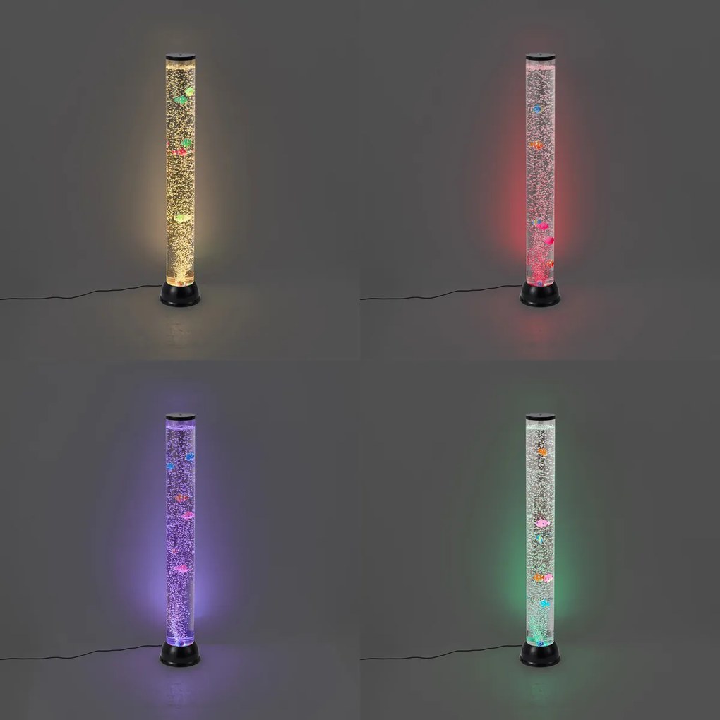 Tubo a bolle nero 90 cm con LED RGB - Zoop