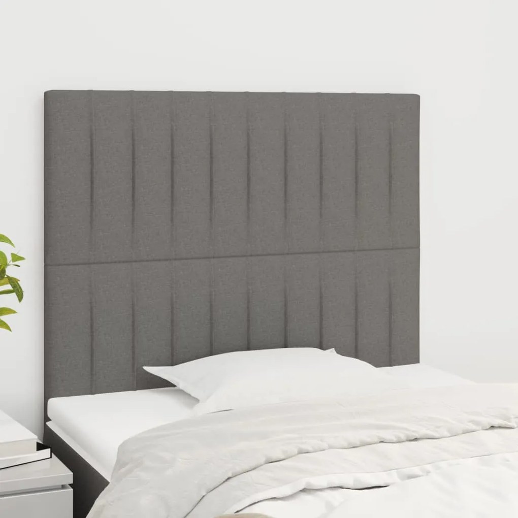 Testiera 2 Pz Grigio Scuro 80x5x78/88 Cm İn Tessuto /