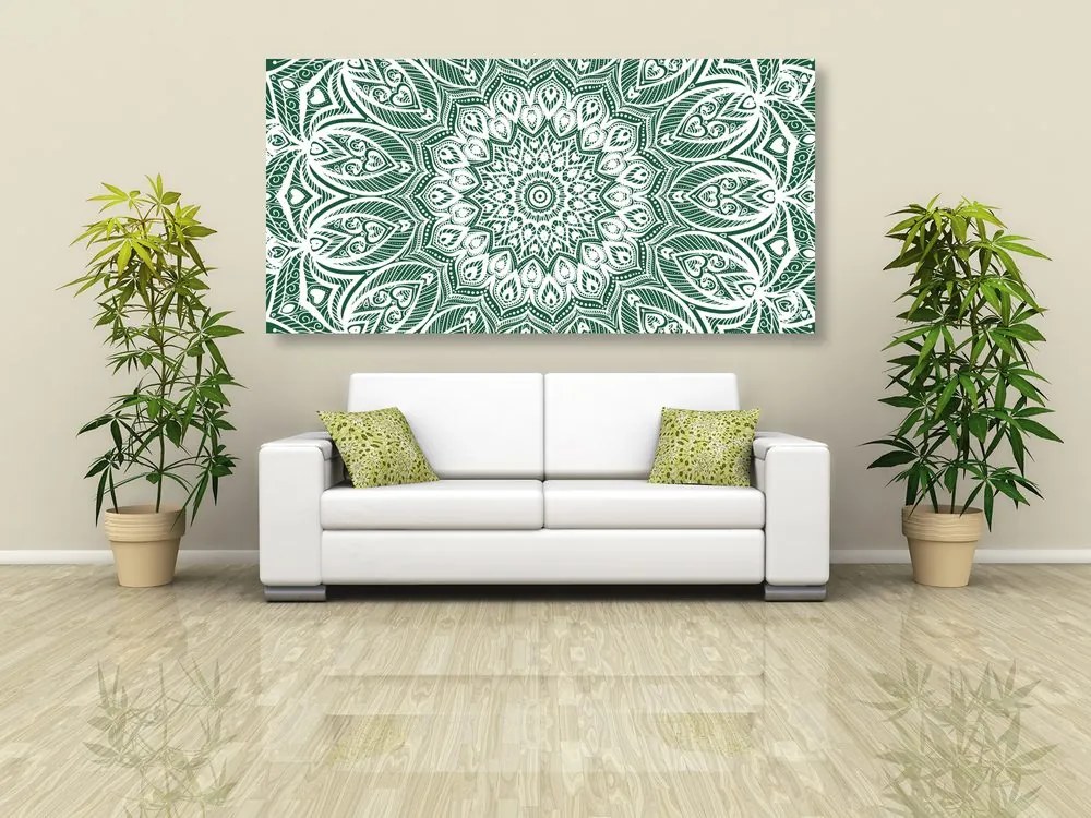 Stampa su tela – Mandala armonia su sfondo verde