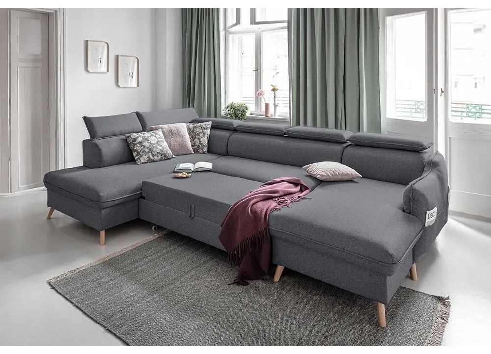 Divano letto angolare grigio scuro (angolo sinistro) Sweet Harmony - Miuform