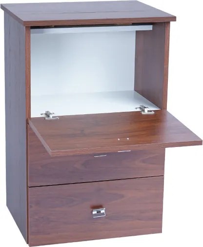 Mobile asse stiro a scomparsa in legno Noce 55x85h cm con 1 anta e 2 cassetti