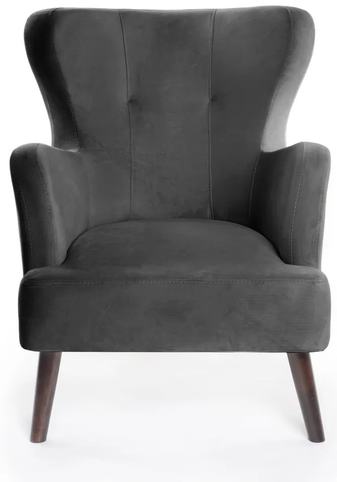 Poltrona in velluto grigio scuro Noemye - Bonami Essentials