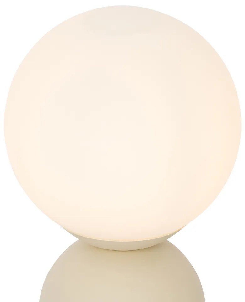 Lampada da tavolo beige con vetro opale - Pallon Trend