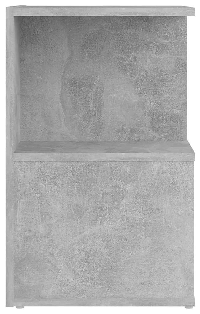 Comodini 2 pz grigio cemento 35x35x55 cm in truciolato