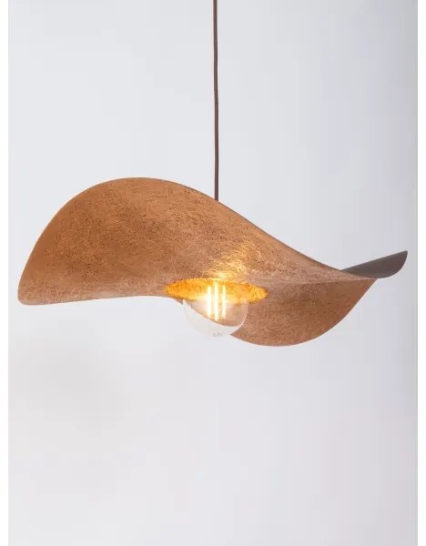 Lampadario a sospensione con filo KAPELLO 1xE27/60W/230V diametro 55 cm marrone/rame