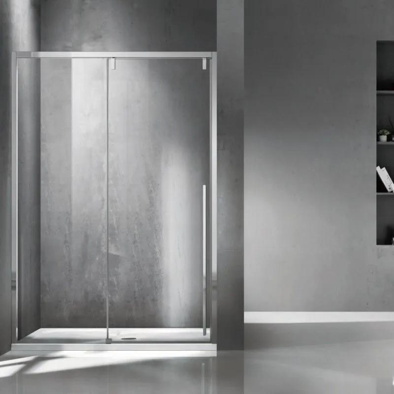 Kamalu - porta doccia scorrevole 150cm vetro 8mm altezza 200h | ksa4000