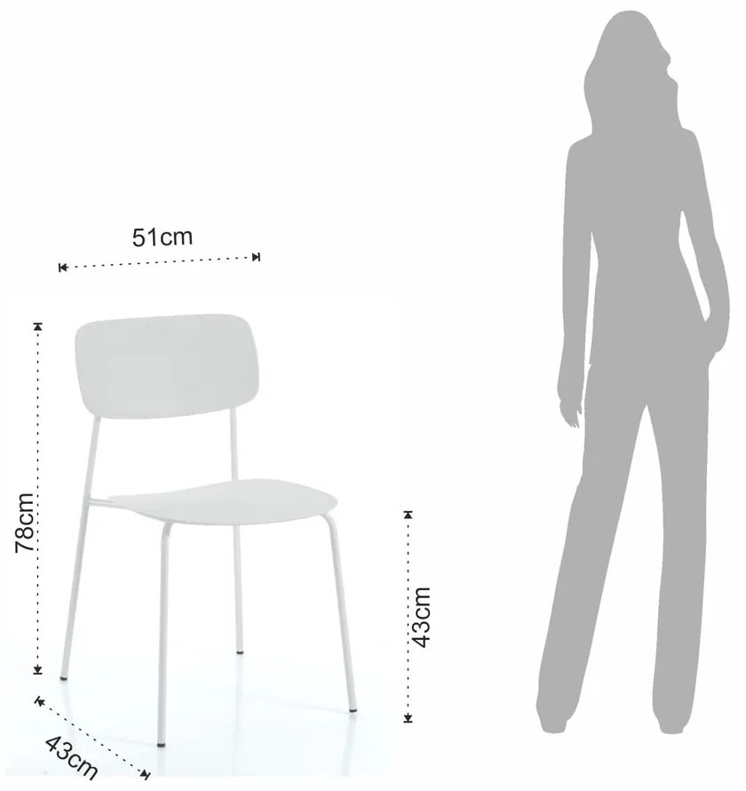 Sedie da pranzo bianche in un set di 2 Primary - Tomasucci