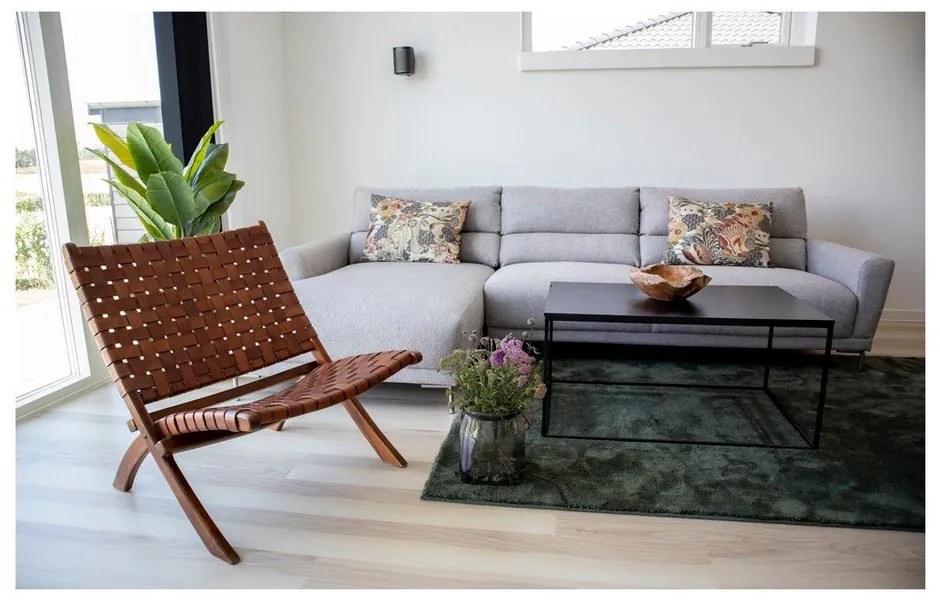 Sedia pieghevole in legno di teak e pelle Montana - House Nordic