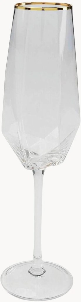 Set di 4 flute da champagne fatti a mano Diamond