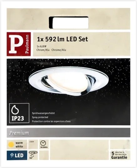 Paulmann 93867 - LED/6,8W IP23 Lampada da incasso per bagno COIN 230V
