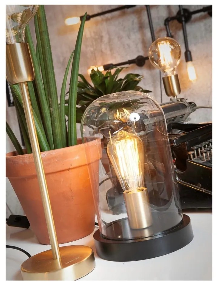 Lampada da tavolo nera con paralume in vetro (altezza 30 cm) Seattle - it's about RoMi