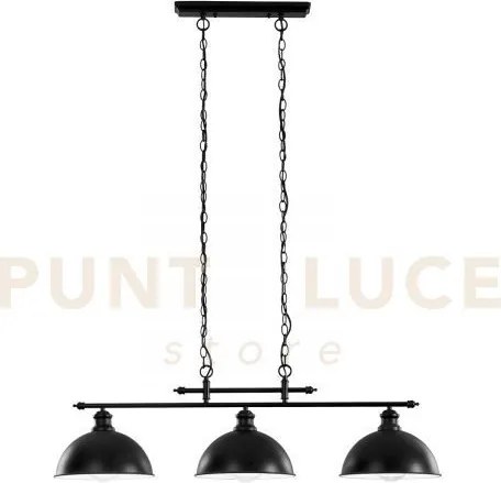 Lampadario a sospensione charleston in metallo nera 3 luci attacco ...