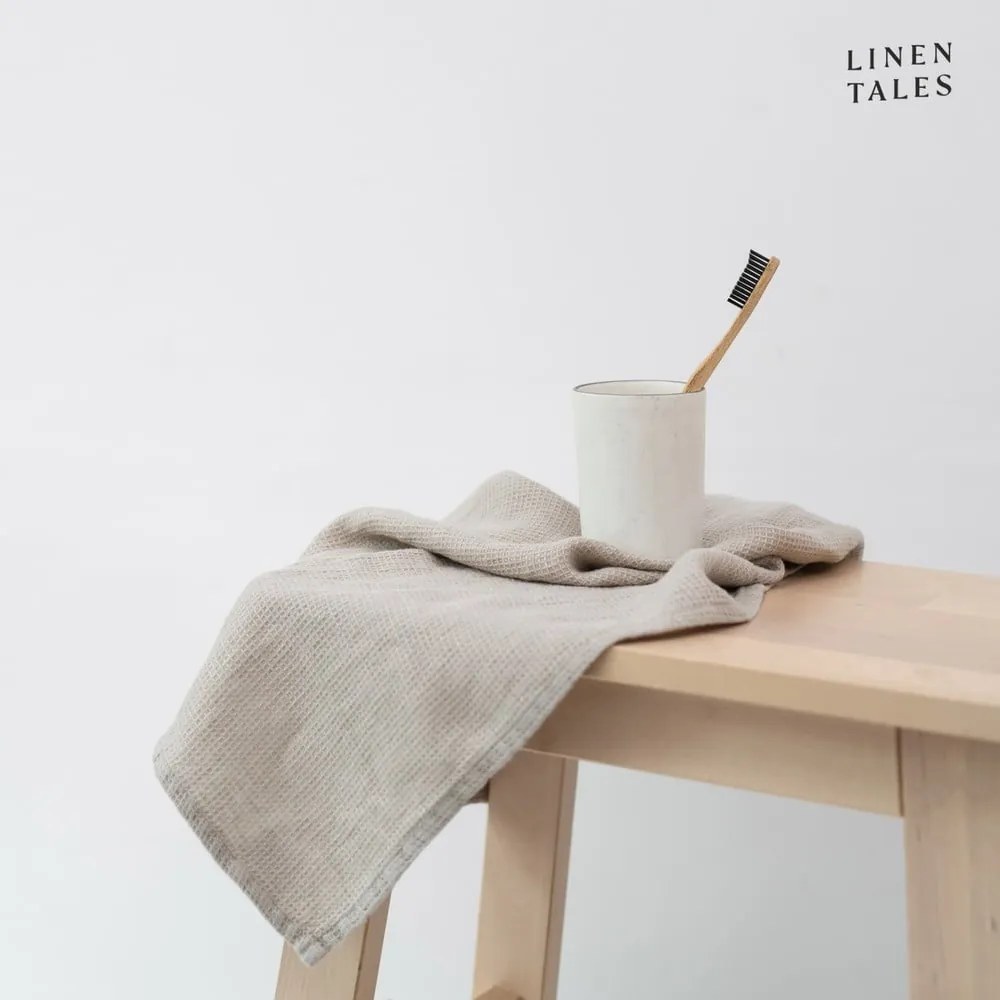 Asciugamano in lino waffle di colore naturale 100x140 cm Natural Fine Waffle - Linen Tales