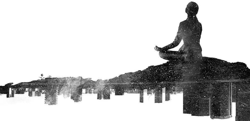 Carta da parati – Meditazione femminile in bianco e nero