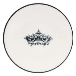 Set da tavola 4 pezzi, nero/bianco, in porcellana