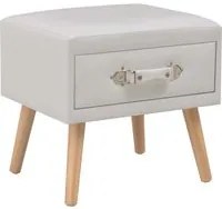 Comodino Bianco 40x35x40 cm in Similpelle 247536