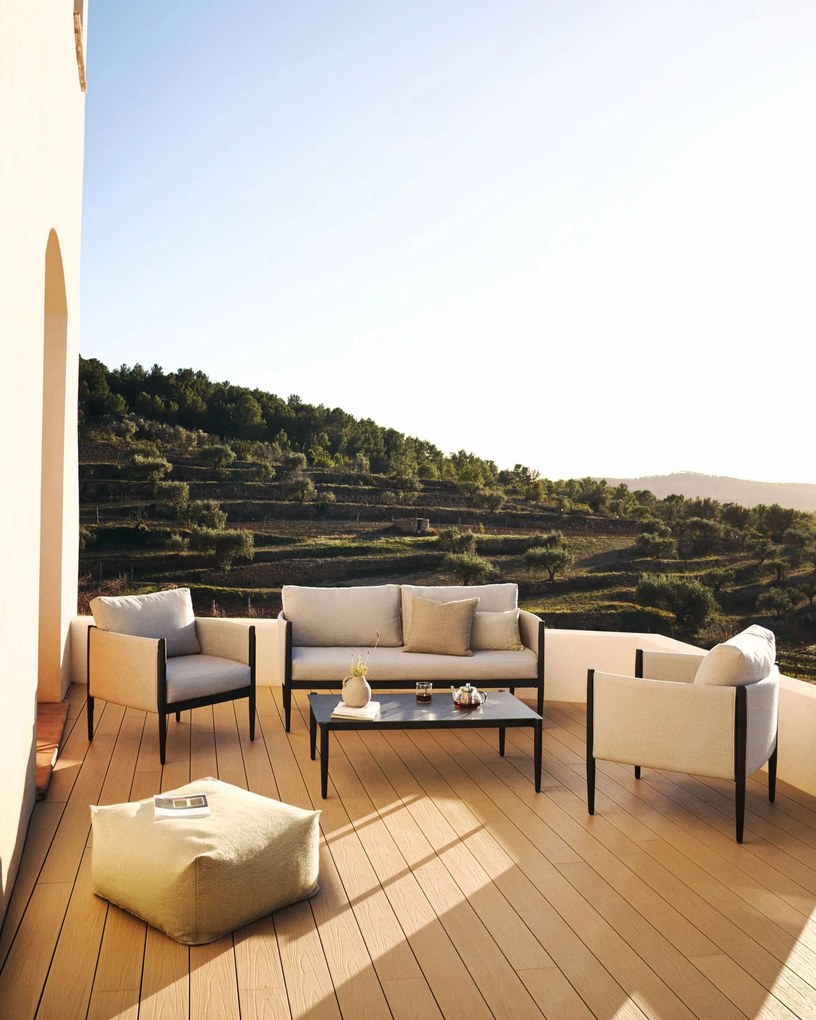 Kave Home - Pouf Vedell 100% PET verde 60 x 60 cm