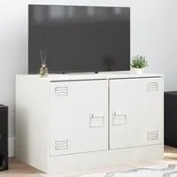 Mobile Porta TV Bianco 67x39x44 cm in Acciaio 841641