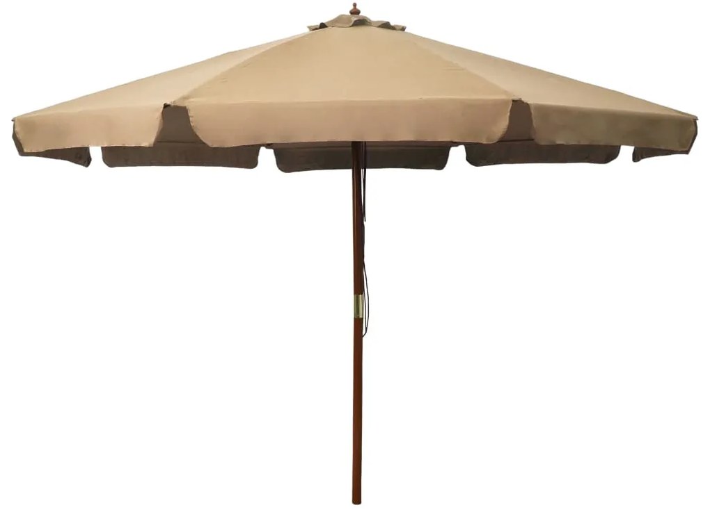 Ombrellone Da Esterni Con Palo İn Legno 330 Cm Grigio Talpa /
