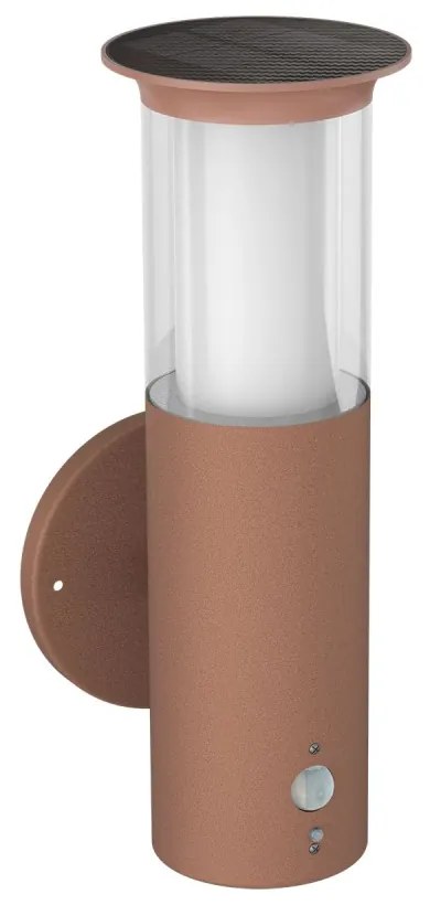 Applique Solare Corten in Acciaio, con Sensore di Movimento, IP54 Colore Bianco Naturale 4.000K