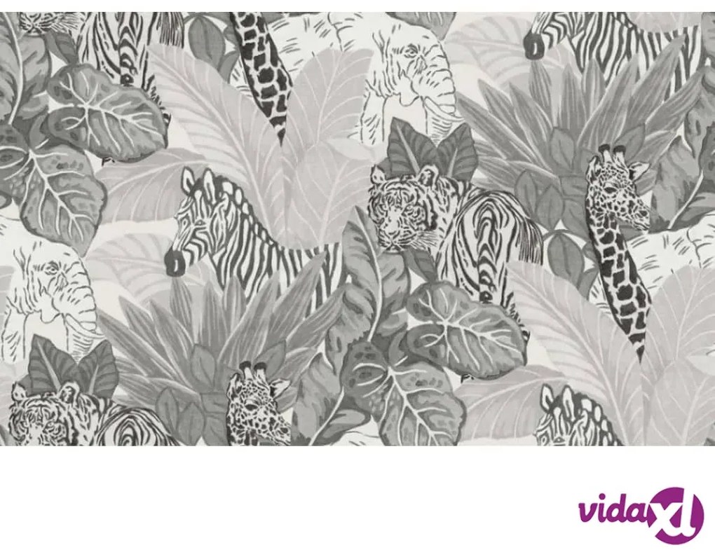 Noordwand Good Vibes Carta da Parati Jungle Animals Grigia e Nera