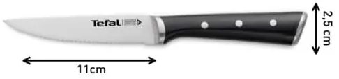 Tefal - Set da 4 coltelli da bistecca in acciaio inox ICE FORCE 11 cm cromo/nero