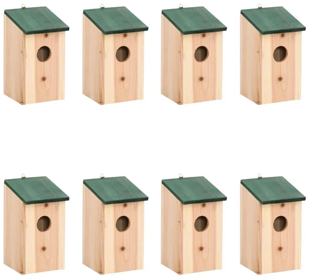 Casette per gli Uccelli 8 pz in Legno 12x12x22 cm