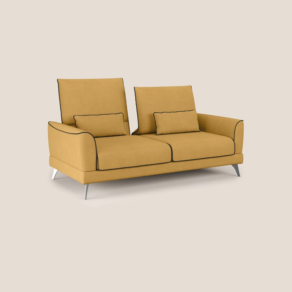 Tommy Divano relax bicolore con schienali traslanti in microfibra smacchiabile T11 giallo - nero