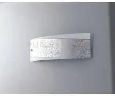 Applique a parete paris bianca e silver 2 luci attacco e14 45x9x12c...