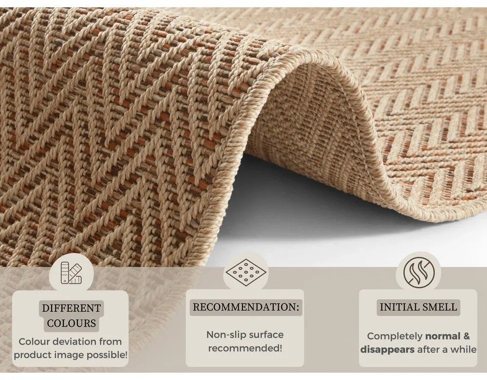 Passatoia da interno ed esterno marrone chiaro 80x350 cm Nature – Hanse Home