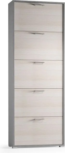Scarpiera TERRANEO 5 ante apertura a ribalta, L 67 x H 184 x P 18 cm 15 paia, larice