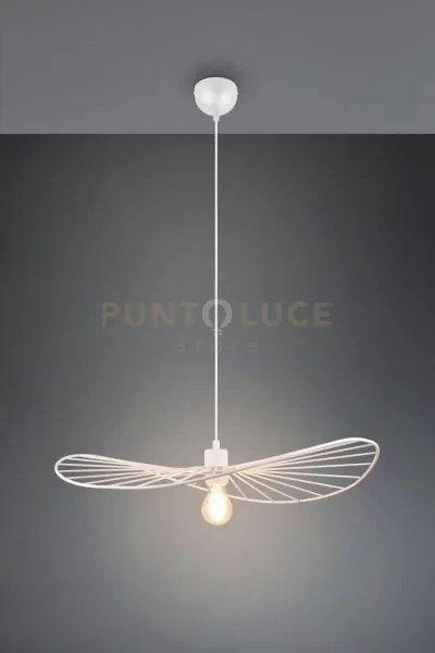 Chapeau sospensione metallo bianco d.60cm 1 luce attaco e27