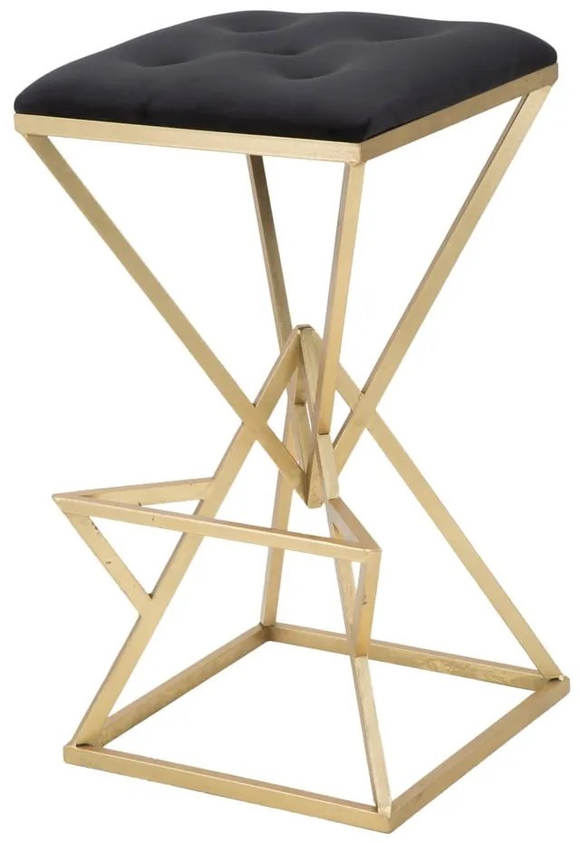 Sedia da bar nera/dorata in imbottito (altezza della seduta 75 cm) Piramid – Mauro Ferretti