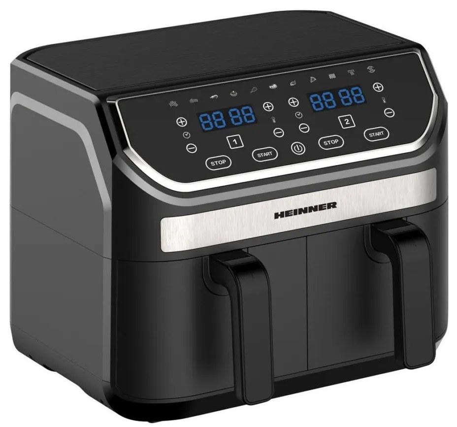 Heinner HAF-KDB1700BK - Friggitrice ad aria duale 8,5 l 1700W/230V nera