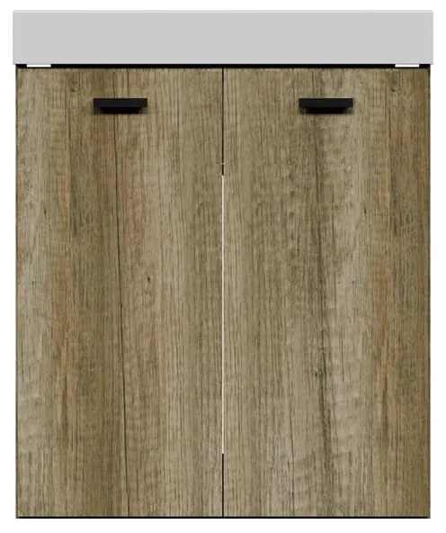 Mobile da bagno sotto lavabo COLAVENE Alaqua marrone opaco L 60 x H 76 x P 50 cm 2 ante, lavabo non incluso