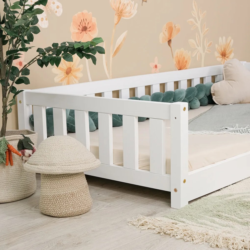 Letto basso per bambini Montessori Meadow - bianco - 180x80 cm