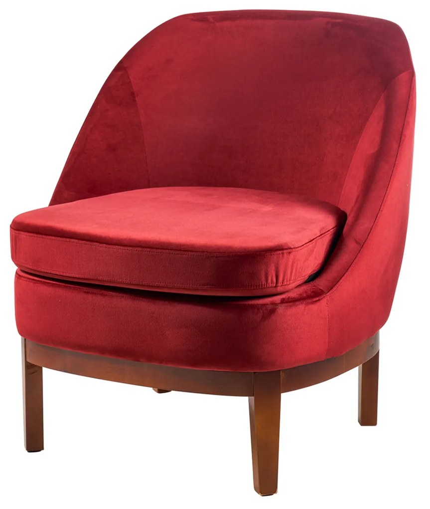Poltrona in velluto 78x85x70 cm Isotta rossa