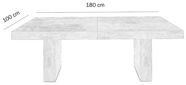 Tavolo JESOLO in legno nobilitato bianco consumato allungabile 180×100 cm – 480×100 cm