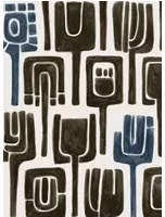 Abstrakte Tapete Totem von Elitis - Braun/ Blau