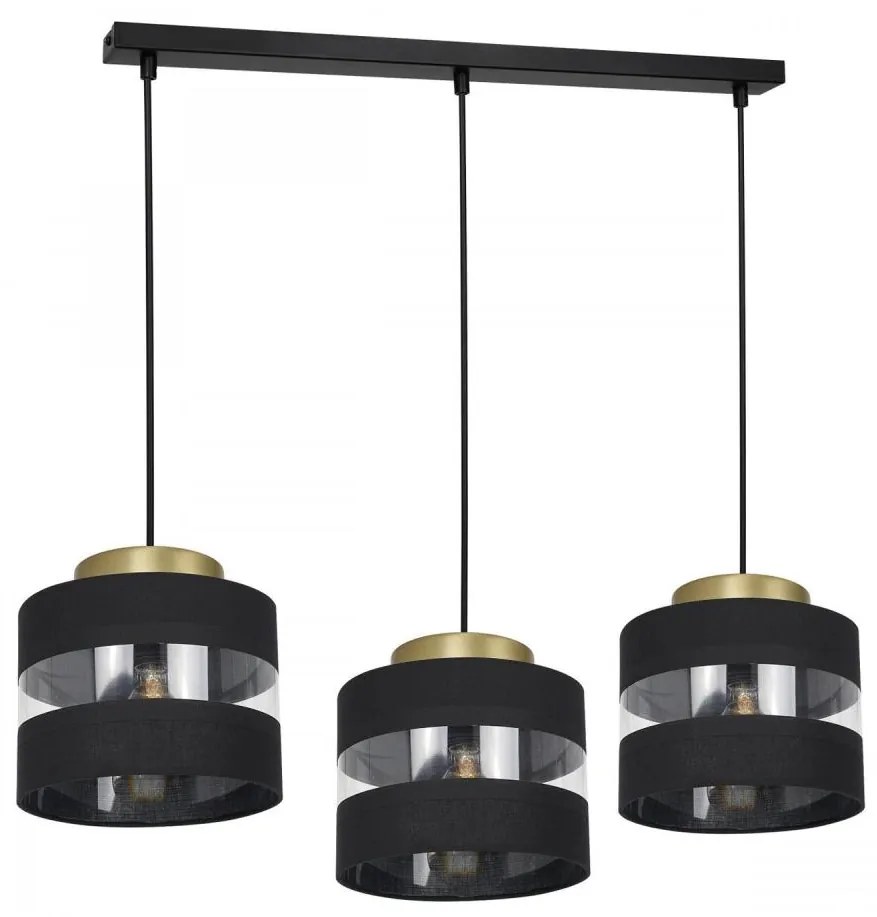 Lampadario su filo HAVARD 3xE27/60W/230V nero/ottone