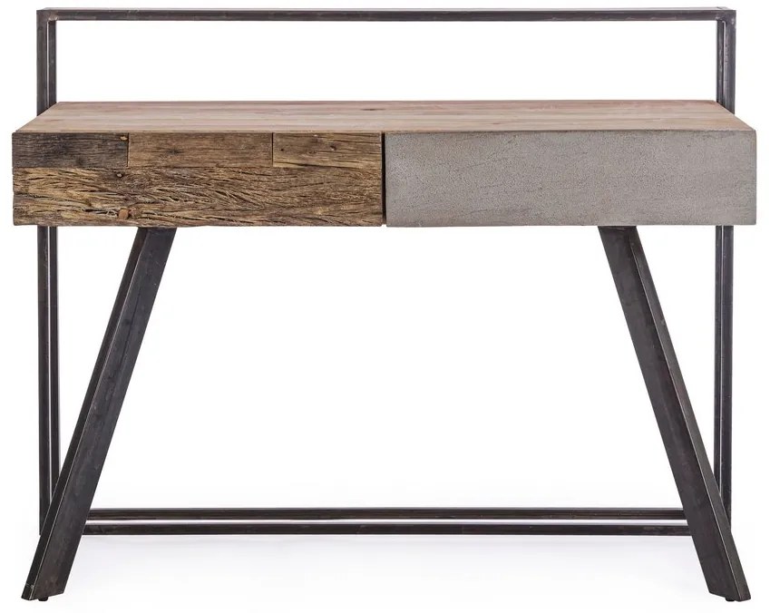 Scrivania MANCHESTER in legno di mango e acciaio nero, 120&#215;60 cm