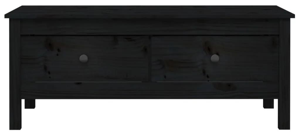 Tavolino da Salotto Nero 100x50x40 cm Legno Massello di Pino