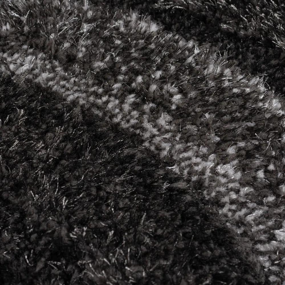 Tappeto nero e grigio in fibra riciclata tessuta a mano 80x150 cm Velvet - Flair Rugs