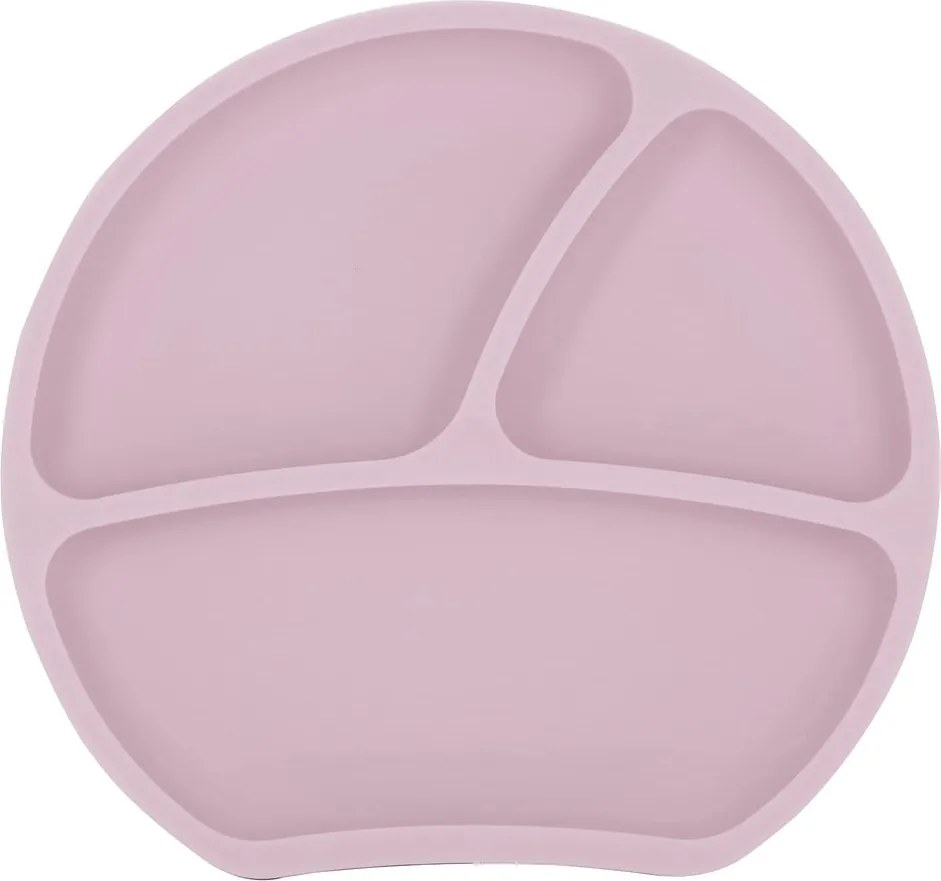 Piatto per bambini in rosa chiaro in silicone 19x20,5 cm – Kindsgut