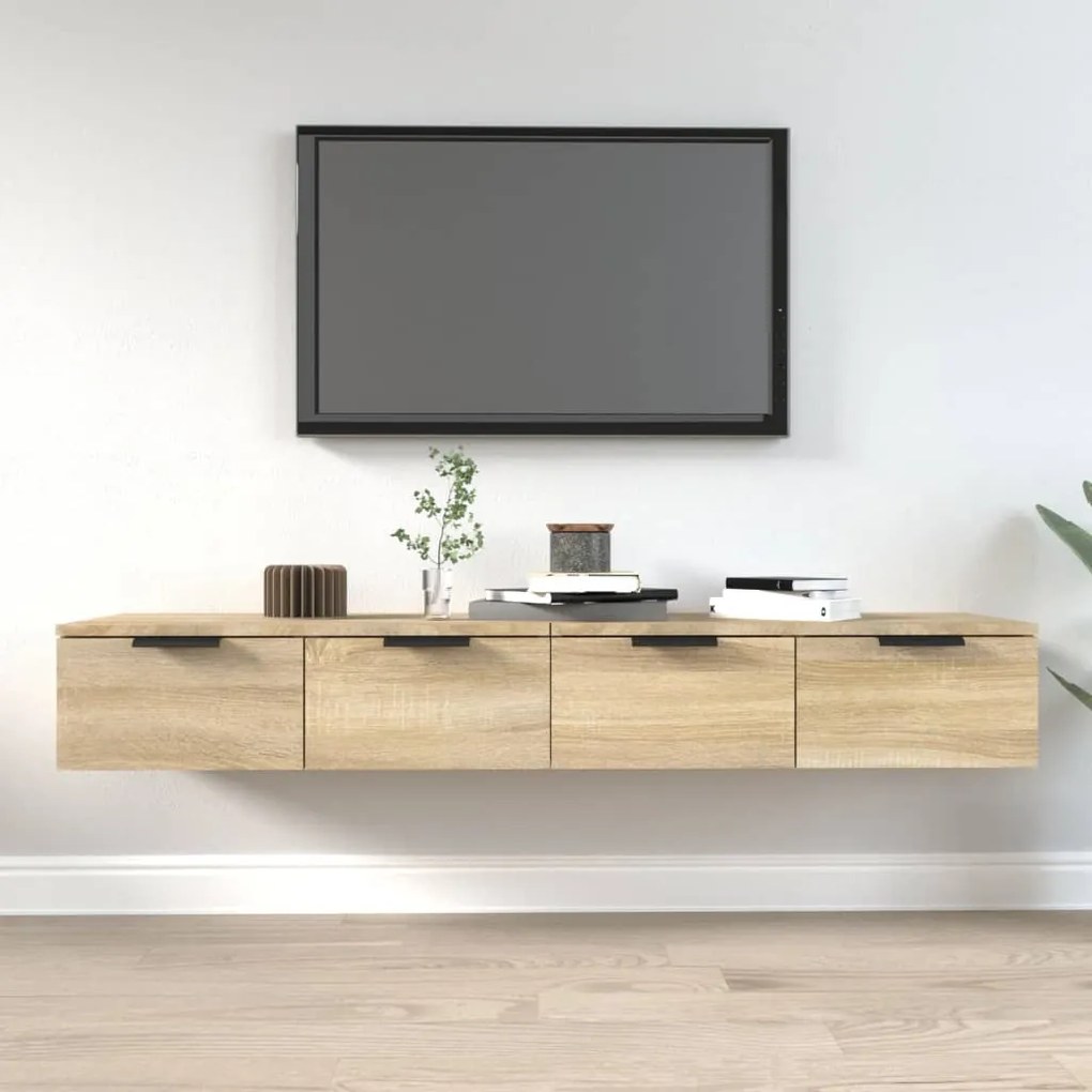 Mobili pensili 2 pz rovere sonoma 68x30x20 cm legno multistrato