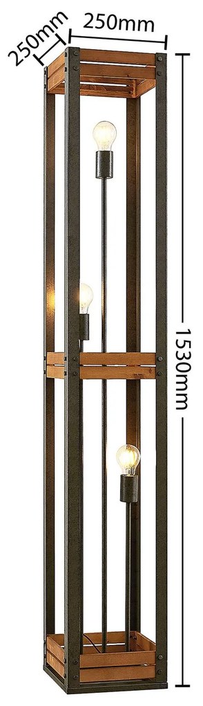 Lindby Kanisa piantana di metallo e legno