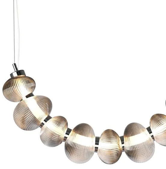 Lampadario LED sospeso su cavo BOLLA LED/36W/230V cromo lucido/grigio fumé