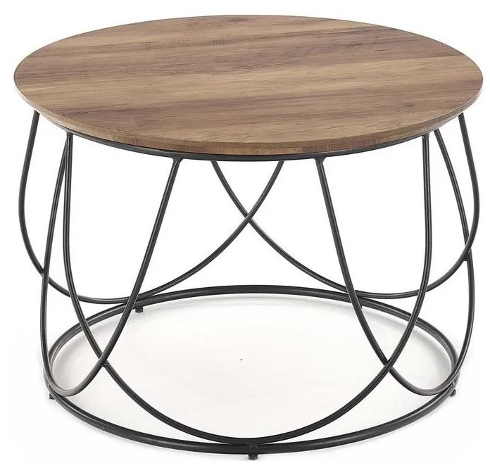 Tavolino NUBIRA 41x60 cm nero/marrone