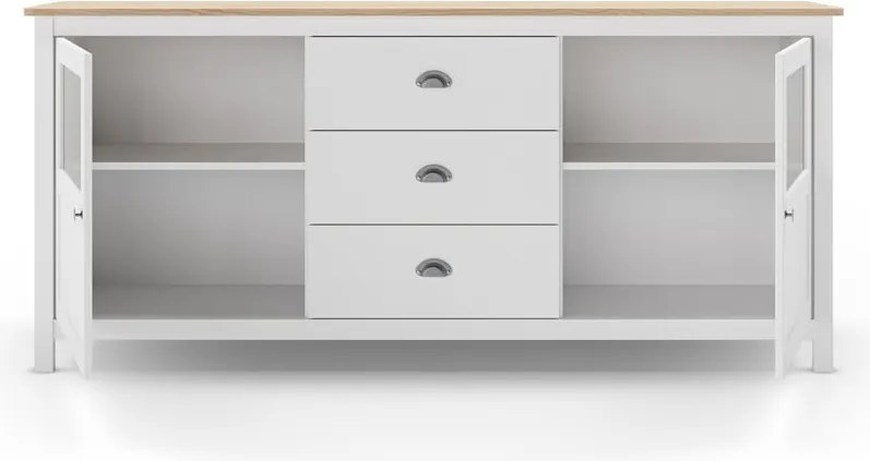 Cassettiera bassa in pino bianco 180x80 cm Misti - Marckeric