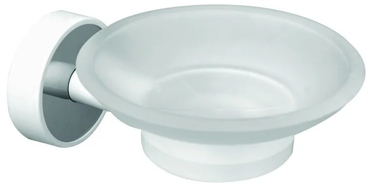Kamalu - Portasapone a muro colore bianco linea Kaman LEFO-100